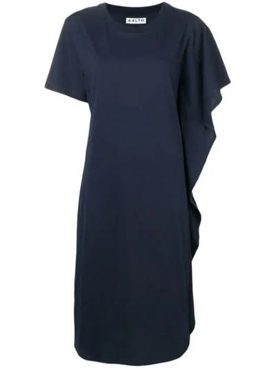 Aalto Ruffle Detail Dress - 蓝色 In Navy