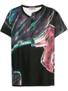 YOHJI YAMAMOTO YOHJI YAMAMOTO OVERSIZED PRINTED T-SHIRT - 黑色