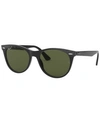 Ray Ban 55mm Round Wayfarer Sunglasses - Havana Solid In Black/polar Green