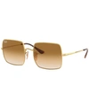 Ray Ban 54mm Square Sunglasses - Gold / Brown Gradient In Gold/clear Gradient Brown