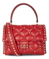 VALENTINO MEDIUM CANDYSTUD TOP HANDLE QUILTED LEATHER BAG,000604278