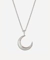DINNY HALL SILVER MOTHER OF PEARL MOON CHARM PENDANT NECKLACE,000616377