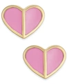 Kate Spade Gold-tone Heart Stud Earrings In Rococo Pink