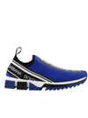 Dolce & Gabbana Men's Sorrento Logo-stripe Sock Sneakers In Blue