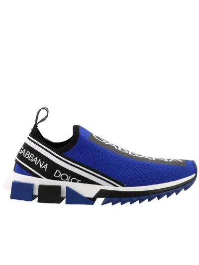 Dolce & Gabbana Men's Sorrento Bassa Maglina Tech Knit Sneakers In Blue
