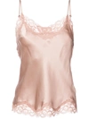 Gold Hawk Lace Trim Camisole - Pink In Pink