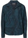 BOTTEGA VENETA BOTTEGA VENETA INTRECCIOLUSION PRINT JACKET - 蓝色