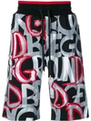 DOLCE & GABBANA TEXT PRINT SHORTS