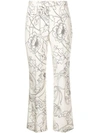 ETRO ETRO FLORAL PRINT FLARED TROUSERS - 大地色