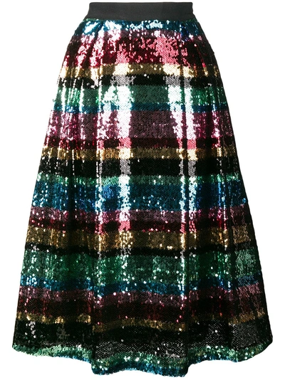 Ainea Embellished Sequin Skirt In Purple