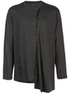 YOHJI YAMAMOTO YOHJI YAMAMOTO ASYMMETRIC LONG-SLEEVED T-SHIRT - 灰色