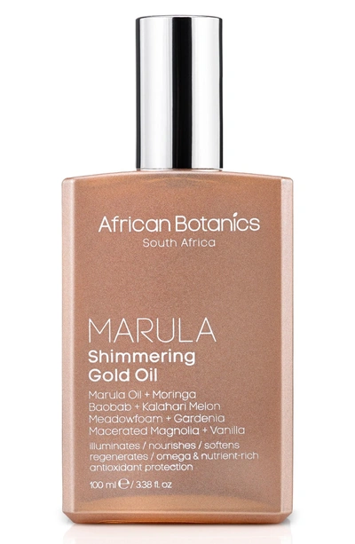 African Botanics + Net Sustain Marula Shimmering Gold Oil, 100ml - One Size In No Color