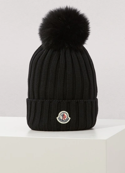 Moncler Wool Hat In Black