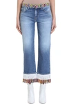 ALANUI BLUE BOYFRIEND BEADS JEANS,10827324