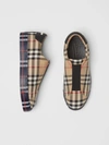BURBERRY Contrast Check and Leather Slip-on Trainers