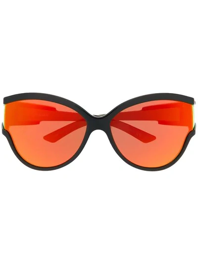 Balenciaga Ski Reflective Cat-eye Acetate Sunglasses In Orange