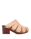 Chloé Closed Toe Mules In Beige
