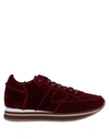 PHILIPPE MODEL PHILIPPE MODEL WOMAN SNEAKERS BURGUNDY SIZE 7 TEXTILE FIBERS,11643701IW 9