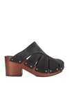 Chloé Rivet Cut-out Mules In Dark Brown