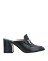 Tod's Women's Leather Mules Clogs Double T In Black