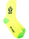 OFF-WHITE OFF-WHITE HANDS LOGO SOCKS - YELLOW