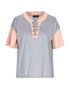 TRUSSARDI TRUSSARDI WOMAN T-SHIRT SALMON PINK SIZE S COTTON, CUPRO, ELASTANE,12305523XK 3