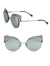 FENDI 53MM MIRRORED CAT EYE SUNGLASSES,0400095646750