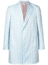 THOM BROWNE SMALL GINGHAM SACK OVERCOAT