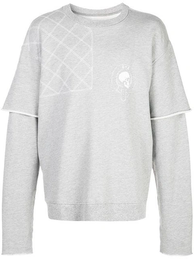 Rta 117 Quilted Sweatshirt In Grey