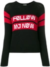 RED VALENTINO FOLLOW ME NOW INTARSIA JUMPER