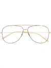 GUCCI GUCCI EYEWEAR AVIATOR GLASSES - 大地色