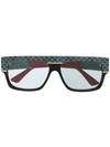 GUCCI EYEWEAR RECTANGULAR FRAME SUNGLASSES - 黑色