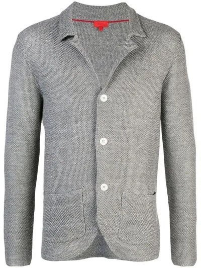 Isaia Knitted Cardigan In Grey