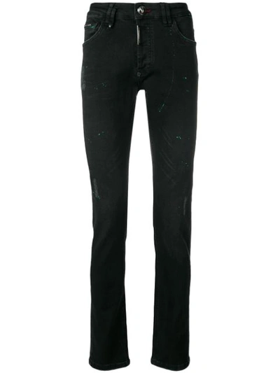 Philipp Plein Paint Splattered Skinny Jeans - 黑色 In Black