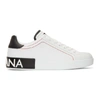 Dolce & Gabbana Portofino Leather Sneakers With Rubberized Logo Shoes
