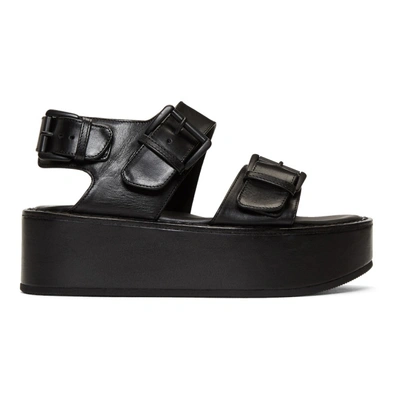 Ann Demeulemeester Vacchetta Platform Sandals In Black