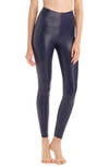 Commando Perfect Control Faux Leather Leggings In Navy