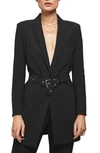 Anine Bing Charlotte Belted Blazer In Black