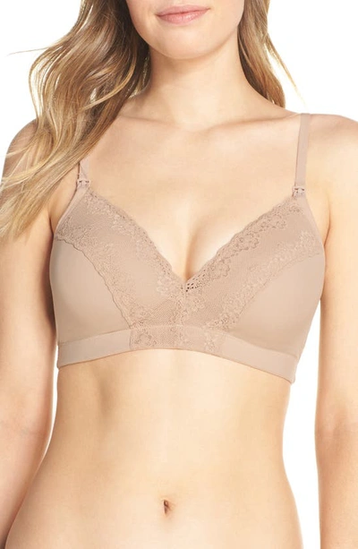 Natori Bliss Perfection Wireless Contour Nursing Bra 760154 In Cafe