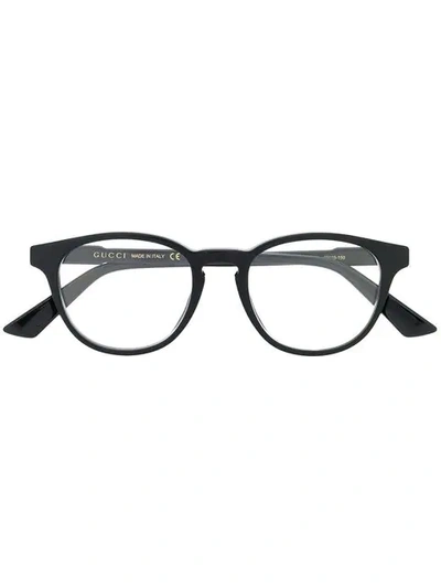 Gucci Oval Frame Glasses In 001 Black