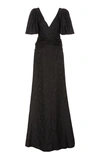MARKARIAN EXCLUSIVE NIGHT FEVER RUCHED SILK-BROCADE GOWN,731013