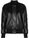 MONTANA EMBROIDERED PANELLED LEATHER BOMBER JACKET