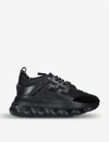 VERSACE Chain Reaction leather and mesh trainers,5106-10004-2967500619