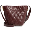 Givenchy Mini Gv Quilted Lambskin Leather Bucket Bag - Burgundy In Purple