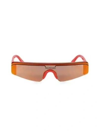 Balenciaga 99mm Shield Sunglasses - Shiny Solid Red/ Red In Red/red Mirror