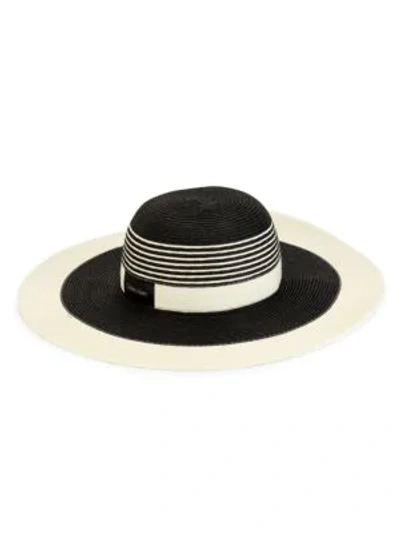 Calvin Klein Striped Sun Hat In Black