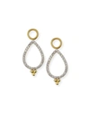 JUDE FRANCES PROVENCE 18K DELICATE OPEN PEAR PAVE EARRING CHARMS,PROD218340050