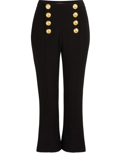 Balmain Decorative Buttons Cropped Trousers - 黑色 In 0pa Noir
