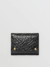 BURBERRY Small Monogram Leather Folding Wallet