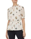 TED BAKER MARISIA ORACLE FLORAL TOP,WMB-MARISIA-WH9W